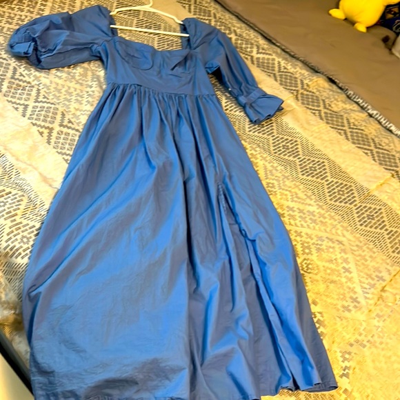 Blue Maxi Open Slit Dress - Picture 1 of 3